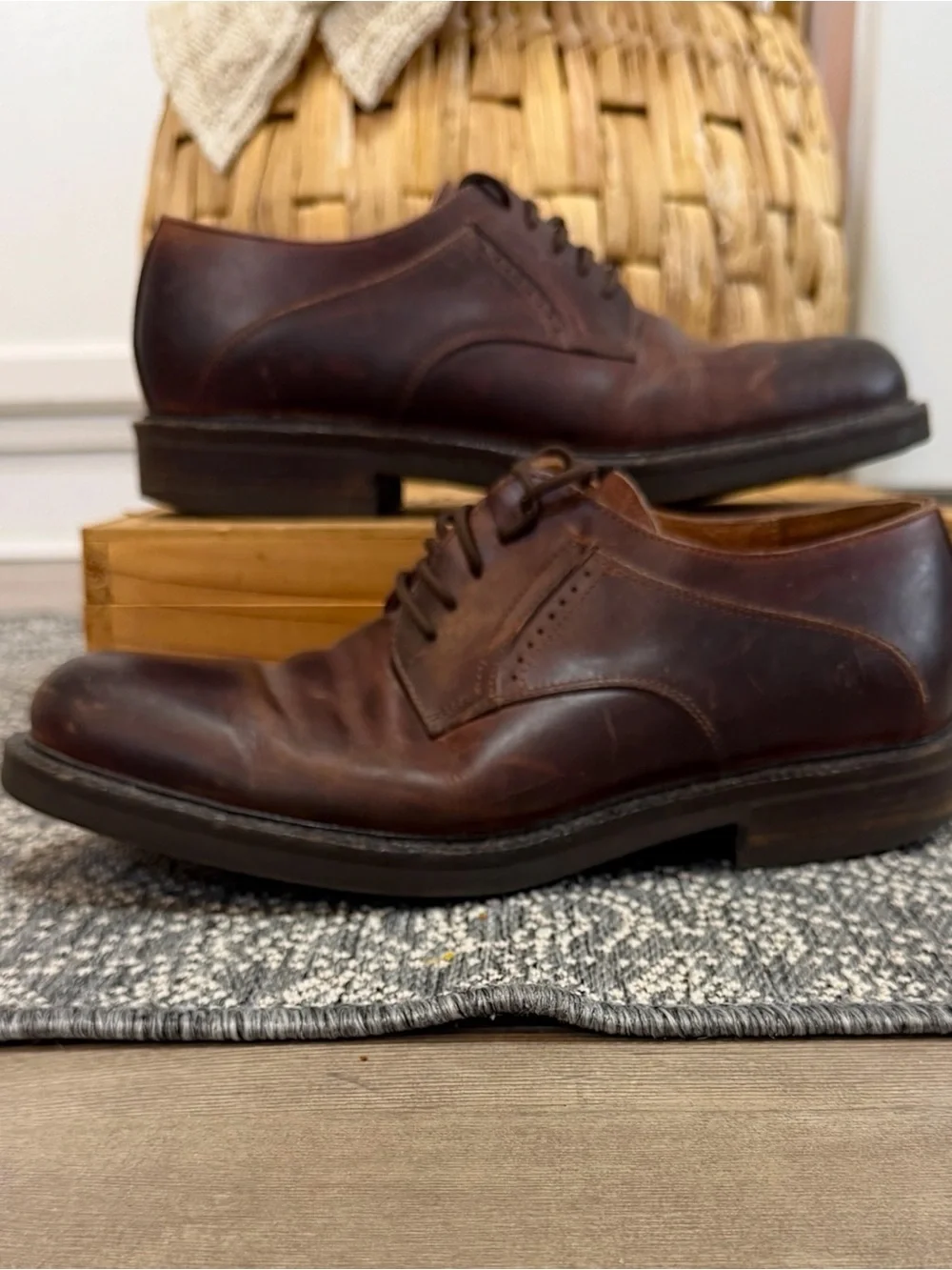Johnston & Murphy Men’s Brown Leather Derby Oxfords Dress Shoes Size 10.5